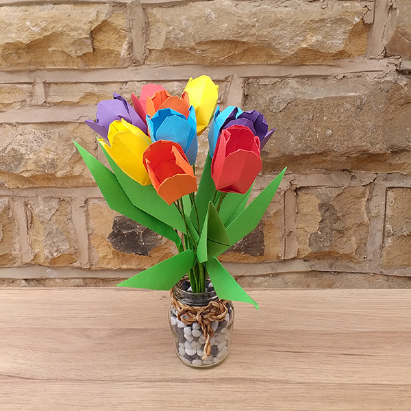 10 Bright Rainbow Tulips